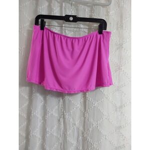 Collections by Catalina Hot Pink Swim Skirt Bottoms Size Large 12-14 Ruffle Hem